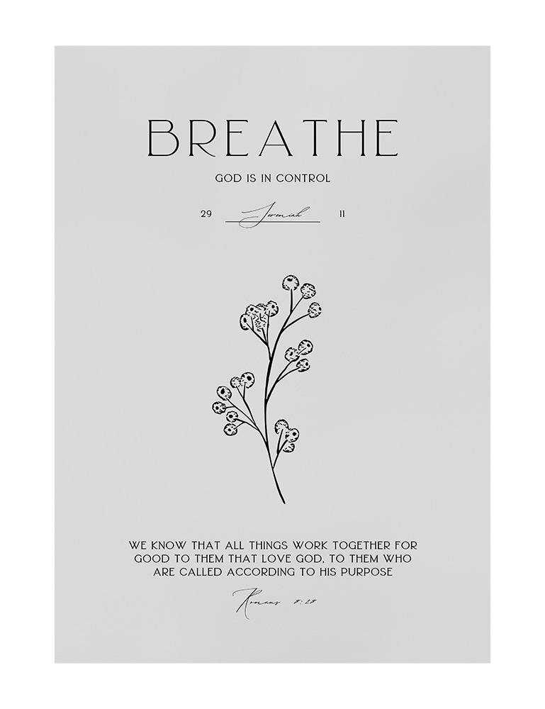 [리퍼브 세일] 50x70 cm Breathe, God is in control  숨을 쉬어봐, 하나님이 모든 것을 주관하고 계시니
